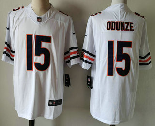 Men's Chicago Bears #15 Rome Odunze Limited White Vapor Jersey