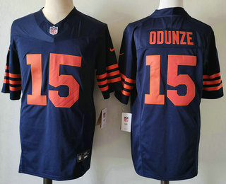 Men's Chicago Bears #15 Rome Odunze Navy 2024 Rush FUSE Vapor Stitched Jersey