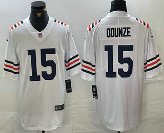 Men's Chicago Bears #15 Rome Odunze White 2024 Vapor Stitched Nike Alternate Classic Limited Jersey