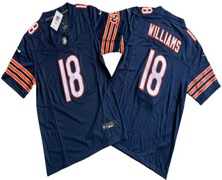 Men's Chicago Bears #18 Caleb Williams Limited Navy FUSE Vapor Jersey