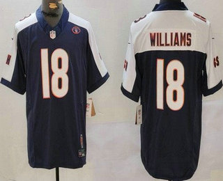 Men's Chicago Bears #18 Caleb Williams Limited Navy Fashion FUSE Jersey