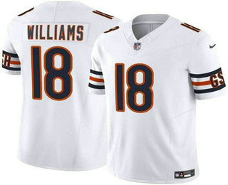 Men's Chicago Bears #18 Caleb Williams Limited White FUSE Vapor Jersey