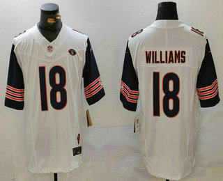 Men's Chicago Bears #18 Caleb Williams Limited White Fashion FUSE Jersey