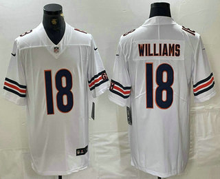 Men's Chicago Bears #18 Caleb Williams White Vapor Untouchable Limited Stitched Jersey