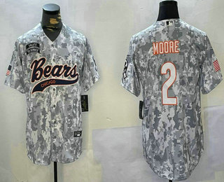 Men's Chicago Bears #2 DJ Moore Arctic Camo 2024 Salute to Service Stitched Baseball Jersey