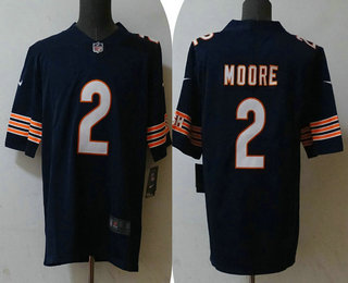 Men's Chicago Bears #2 DJ Moore Navy Blue 2023 Vapor Untouchable Stitched Nike Limited Jersey