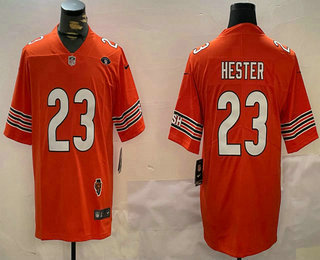 Men's Chicago Bears #23 Devin Hester Orange Limited Illinois 51 Patch Vapor Jersey