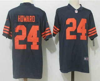 Men's Chicago Bears #24 Jordan Howard Blue with Orange 2017 Vapor Untouchable Stitched NFL Nike Limited Jersey