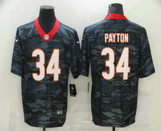 Men's Chicago Bears #34 Walter Payton 2020 Camo Limited Stitched Nike NFL Jersey