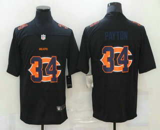 Men's Chicago Bears #34 Walter Payton Black 2020 Shadow Logo Vapor Untouchable Stitched NFL Nike Limited Jersey