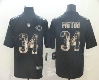 Men's Chicago Bears #34 Walter Payton Black Statue Of Liberty Stitched NFL Nike Limited Jersey