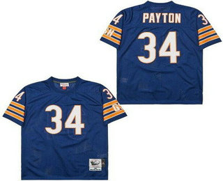 Men's Chicago Bears #34 Walter Payton Navy 1985 Throwback Mesh Jersey