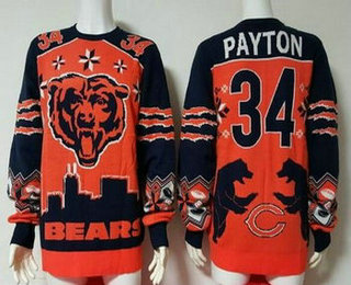 Men's Chicago Bears #34 Walter Payton Retired Player Multicolor NFL Sweater