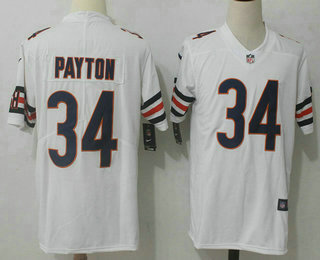 Men's Chicago Bears #34 Walter Payton White 2017 Vapor Untouchable Stitched NFL Nike Limited Jersey