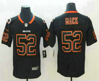 Men's Chicago Bears #52 Khalil Mack 2018 Black Lights Out Color Rush Stitched NFL Nike Limited Jersey