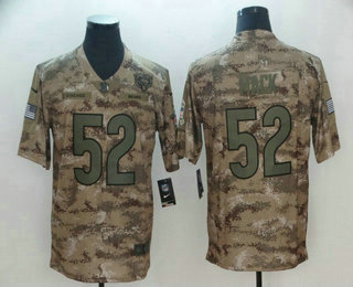 Men's Chicago Bears #52 Khalil Mack 2018 Camo Salute to Service Stitched NFL Nike Limited Jersey