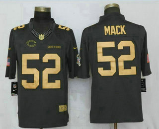 Men's Chicago Bears #52 Khalil Mack Anthracite Gold 2016 Salute To Service Stitched NFL Nike Limited Jersey