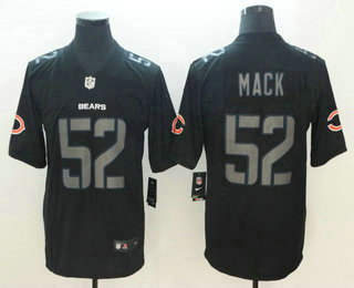 Men's Chicago Bears #52 Khalil Mack Black 2018 Fashion Impact Black Color Rush Stitched NFL Nike Limited Jersey