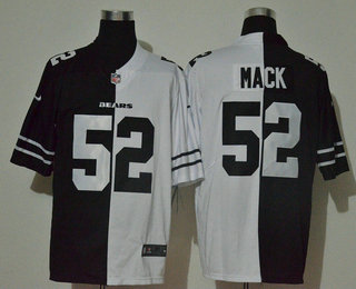 Men's Chicago Bears #52 Khalil Mack Black White Peaceful Coexisting 2020 Vapor Untouchable Stitched NFL Nike Limited Jersey