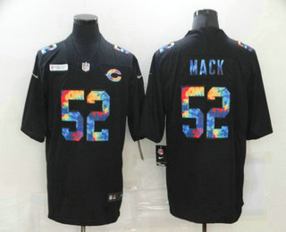 Men's Chicago Bears #52 Khalil Mack Multi-Color Black 2020 NFL Crucial Catch Vapor Untouchable Nike Limited Jersey