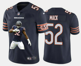 Men's Chicago Bears #52 Khalil Mack Navy Blue Player Portrait Edition 2020 Vapor Untouchable Stitched NFL Nike Limited Jersey