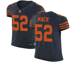 Men's Chicago Bears #52 Khalil Mack Navy Blue With Orange 2018 Vapor Untouchable Stitched NFL Nike Elite Jersey