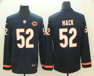 Men's Chicago Bears #52 Khalil Mack Nike Navy Therma Long Sleeve Limited Jersey