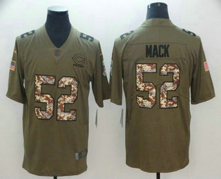 Men's Chicago Bears #52 Khalil Mack Olive With Camo 2017 Salute To Service Stitched NFL Nike Limited Jersey