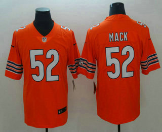 Men's Chicago Bears #52 Khalil Mack Orange 2018 Vapor Untouchable Stitched NFL Nike Limited Jersey