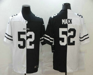 Men's Chicago Bears #52 Khalil Mack White Black Peaceful Coexisting 2020 Vapor Untouchable Stitched NFL Nike Limited Jersey