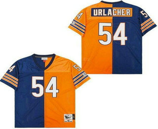 Men's Chicago Bears #54 Brian Urlacher Navy Orange Split Throwback Jersey