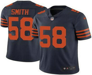 Men's Chicago Bears #58 Roquan Smith Limited Navy Alternate Vapor Jersey