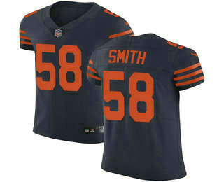 Men's Chicago Bears #58 Roquan Smith Navy Blue With Orange 2018 Vapor Untouchable Stitched NFL Nike Elite Jersey