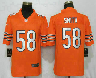 Men's Chicago Bears #58 Roquan Smith Orange 2018 Vapor Untouchable Stitched NFL Nike Limited Jersey