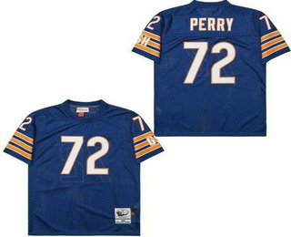 Men's Chicago Bears #72 William Perry Navy 1985 Throwback Mesh Jersey