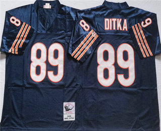 Men's Chicago Bears #89 Mike Ditka Navy Blue Throwback Stitched Jersey