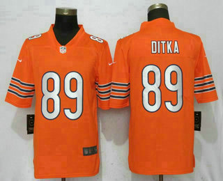 Men's Chicago Bears #89 Mike Ditka Orange 2018 Vapor Untouchable Stitched NFL Nike Limited Jersey