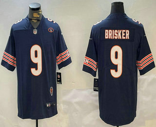 Men's Chicago Bears #9 Jaquan Brisker Navy Limited Illinois 51 Patch Vapor Jersey