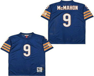 Men's Chicago Bears #9 Jim McMahon Navy 1985 Throwback Mesh Jersey