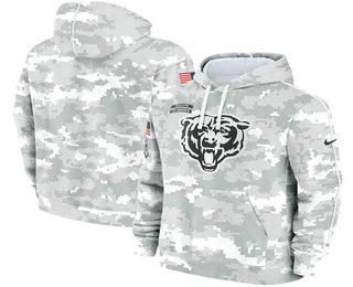 Men's Chicago Bears 2024 Camo Salute to Service Club Fleece Pullover Hoodie