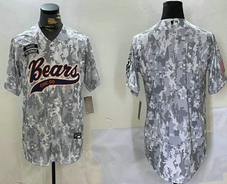 Men's Chicago Bears Blank Arctic Camo 2024 Salute to Service Stitched Baseball Jersey