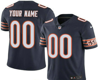 Men's Chicago Bears Custom Vapor Untouchable Navy Blue Team Color NFL Nike Limited Jersey