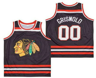 Men's Chicago Blackhawks #00 Clark Griswold Black Basketball Jersey