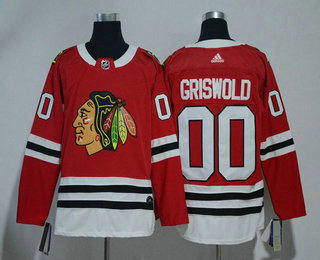 Men's Chicago Blackhawks #00 Clark Griswold Red 2017-2018 Hockey Adidas Stitched NHL Jersey