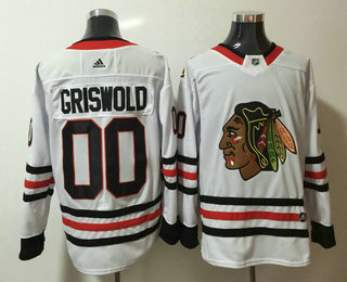 Men's Chicago Blackhawks #00 Clark Griswold White 2017-2018 Hockey Adidas Stitched NHL Jersey