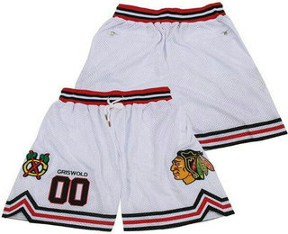 Men's Chicago Blackhawks #00 Clark Griswold White Just Don Shorts