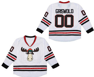 Men's Chicago Blackhawks #00 Clark Griswold White Stitched Fashion Jersey