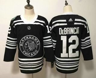 Men's Chicago Blackhawks #12 Alex DeBrincat Black 2019 Winter Classic Adidas Stitched NHL Jersey