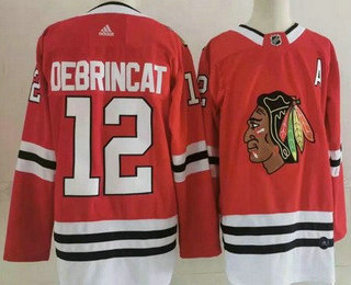 Men's Chicago Blackhawks #12 Alex DeBrincat Red Adidas Stitched NHL Jersey