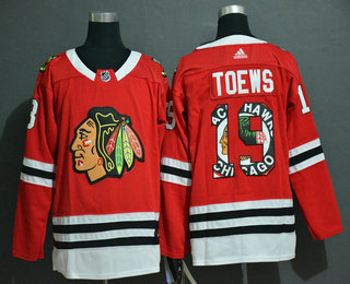 Men's Chicago Blackhawks #19 Jonathan Toews NEW Red Fashion Adidas Stitched NHL Jersey